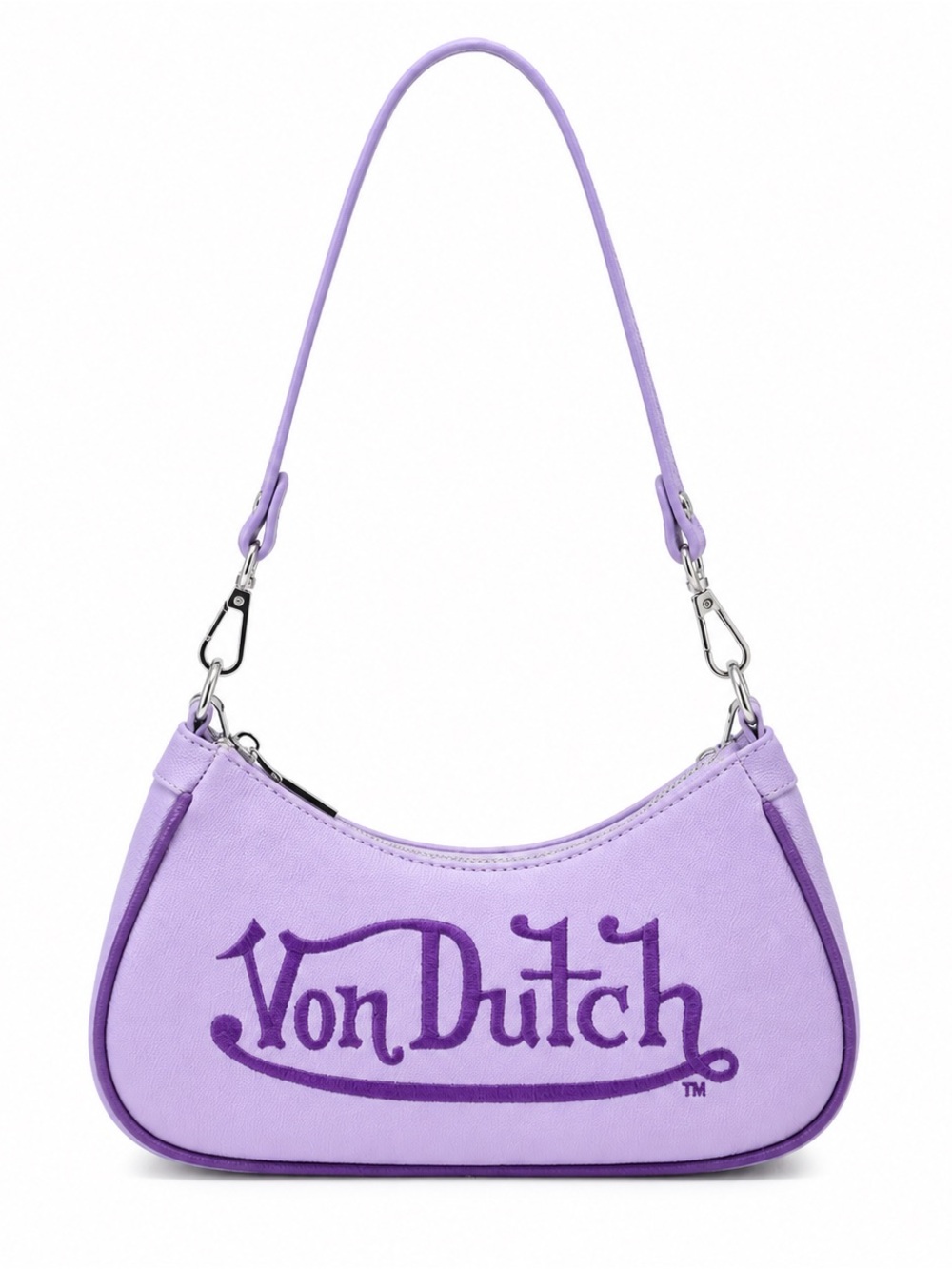 Von Dutch Lilac Shoulder Bag with Silver Bag Charm
